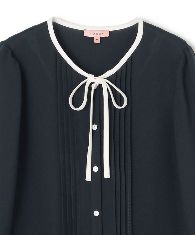 TOCCA 【消臭・洗える】PROMISE RIBBON ブラウス ネイビー系