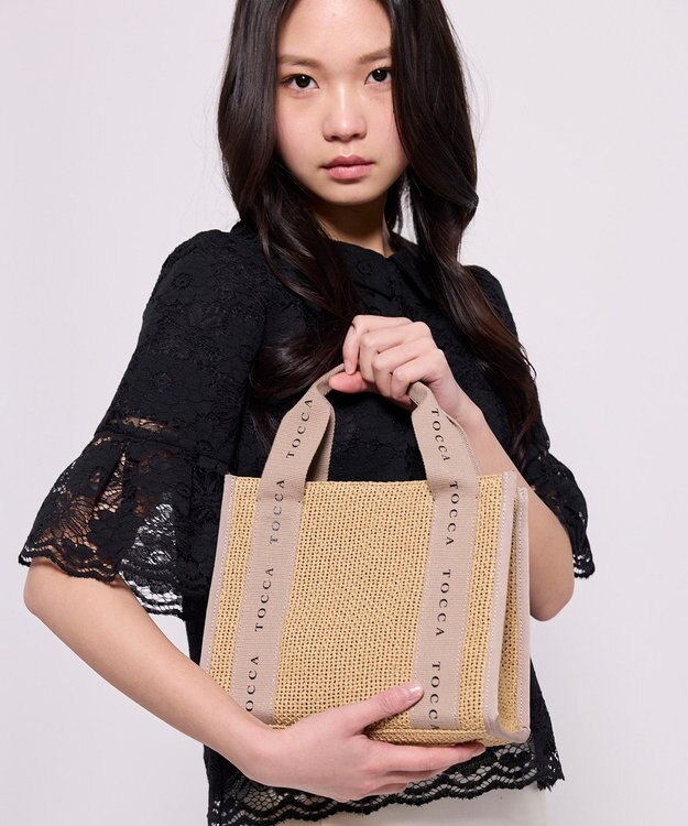 TOCCA 【WEB＆一部店舗限定】DANCING TOCCA SQUARE SUMMER TOTE かごバッグ ベージュ系