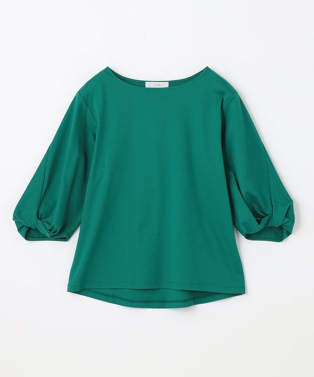 ANY 【接触冷感】シルケットスムース ツイストスリーブトップス グリーン