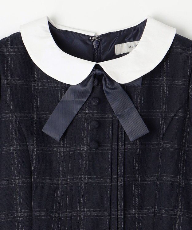 ANY KIDS ボレロ付き ワンピース グレー×ネイビーチェック