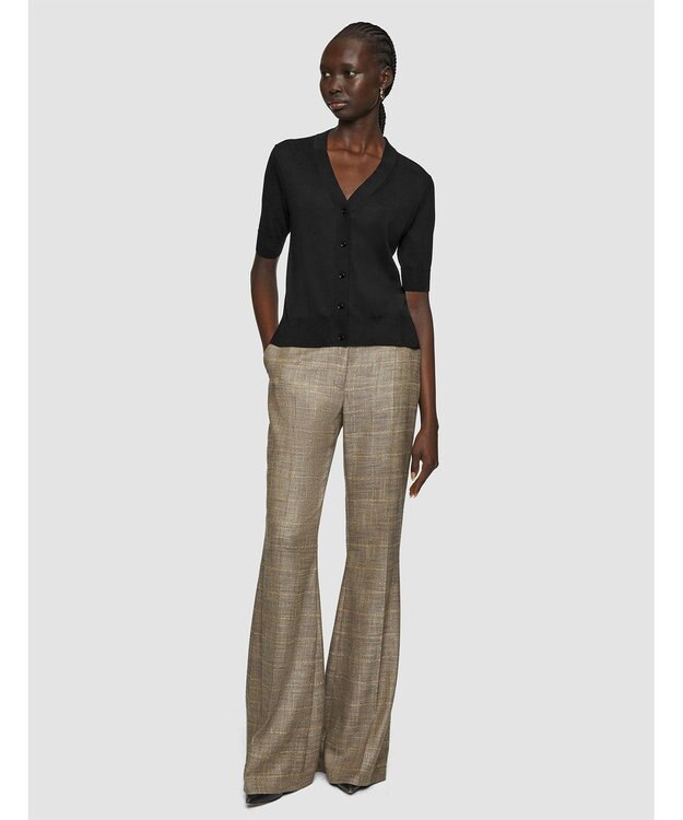 JOSEPH 【洗える】スーパーファインコットンシルク　ショートスリーブカーディガン Black