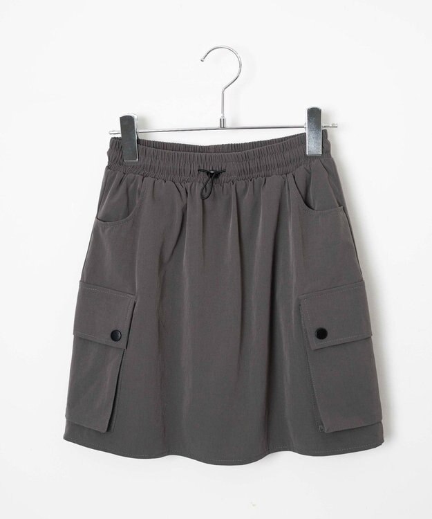 WEGO 【ウエストゴム】ナイロンカーゴミニスカート グレー