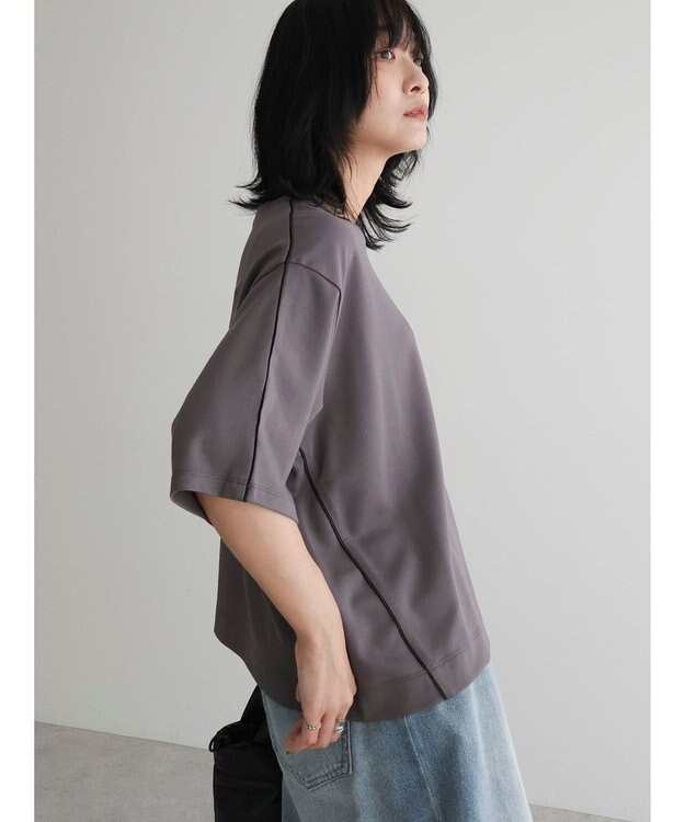 Green Parks ライン使いポンチカットプルオーバー Gray