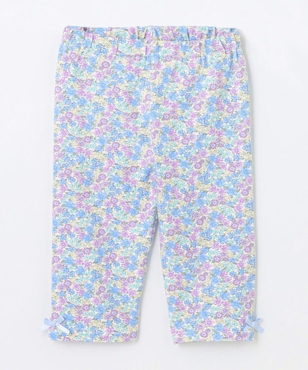 ANY KIDS フラワ ープリント レギンス サックスブルー×小花