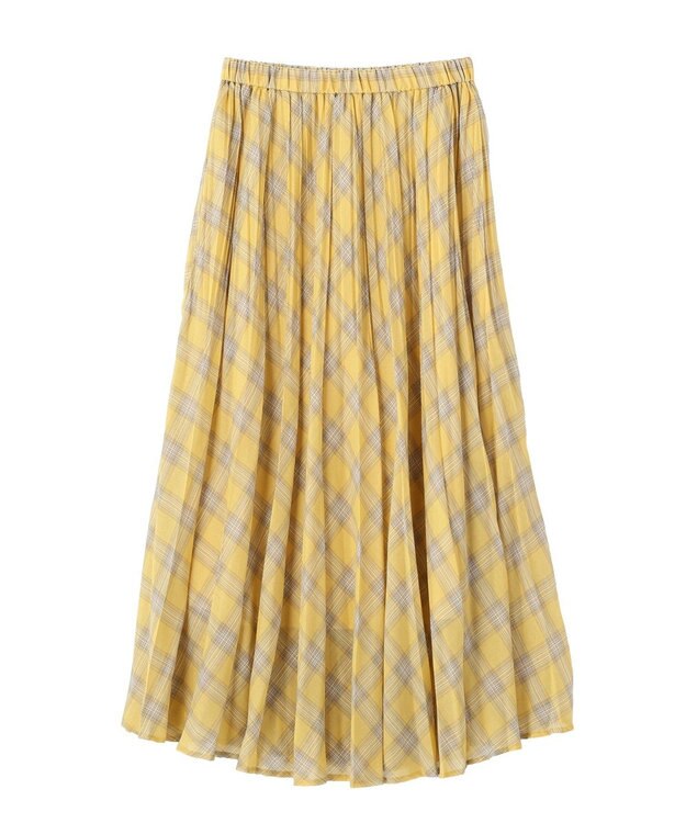 AMERICAN HOLIC 【選べる丈】チェックシアープリーツスカート Yellow