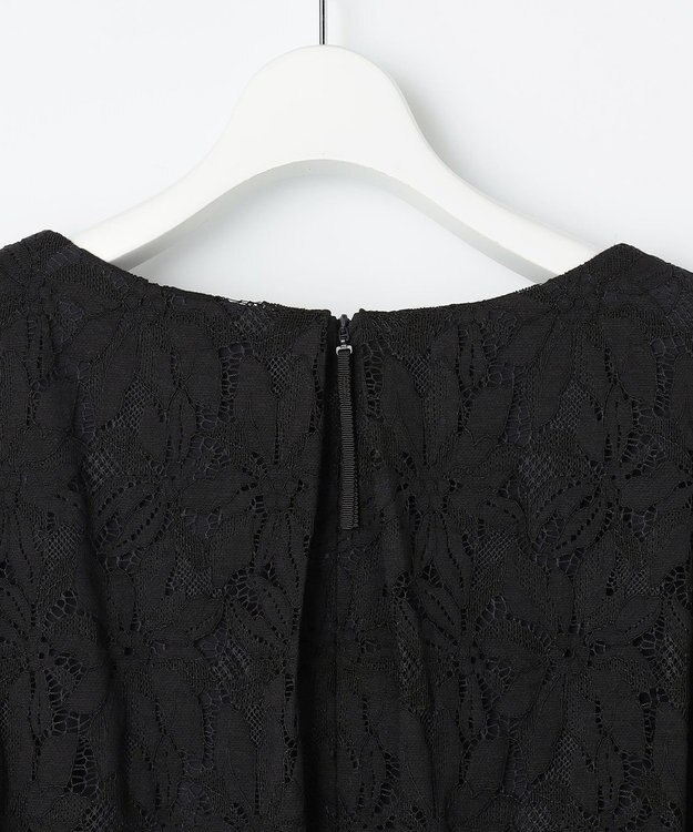 自由区 L 【17号サイズまで展開・カタログ掲載】トリアセダブルクロスレース ワンピース ネイビー