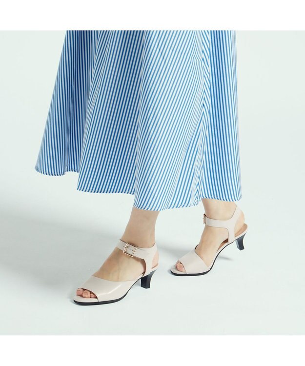 ASICS WALKING ペダラ ヒールサンダル 2E 5.0cmヒール ベージュ系