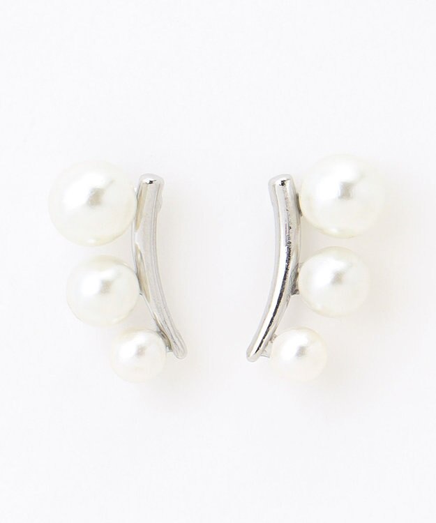 ANY 【WEB限定】ラインパールピアス(両耳用) シルバー