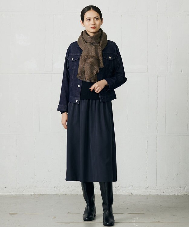 自由区 【カタログ掲載】ウールラメミックス ストール ブラウン