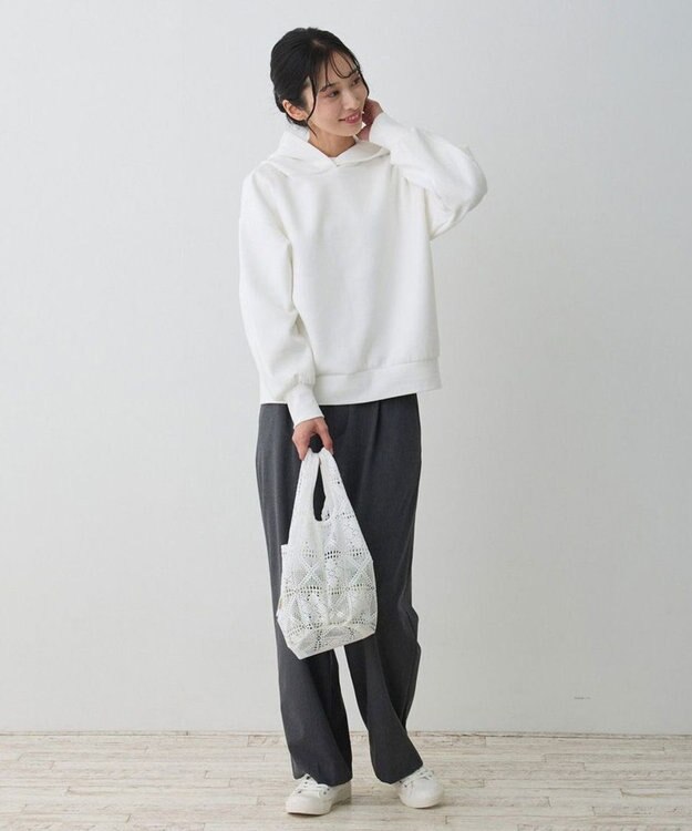 ROOTOTE 1089【洗濯可能】SC.ルーショッパーミニ.レース-A 01：シロ