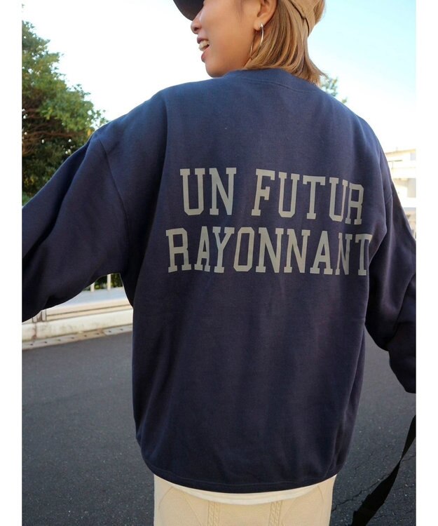 Green Parks バックロゴプリントスウェット Navy