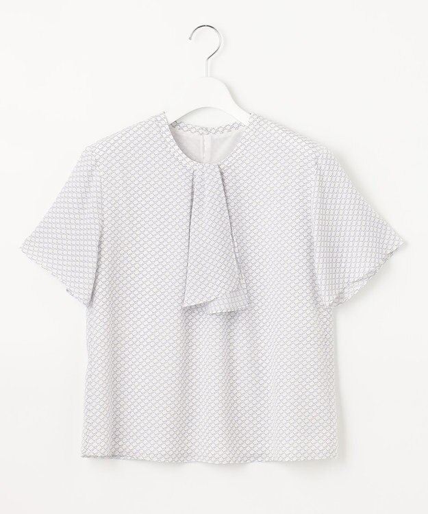 J.PRESS LADIES 【2WAY】幾何プリント ボウタイ カットソー ホワイト系5