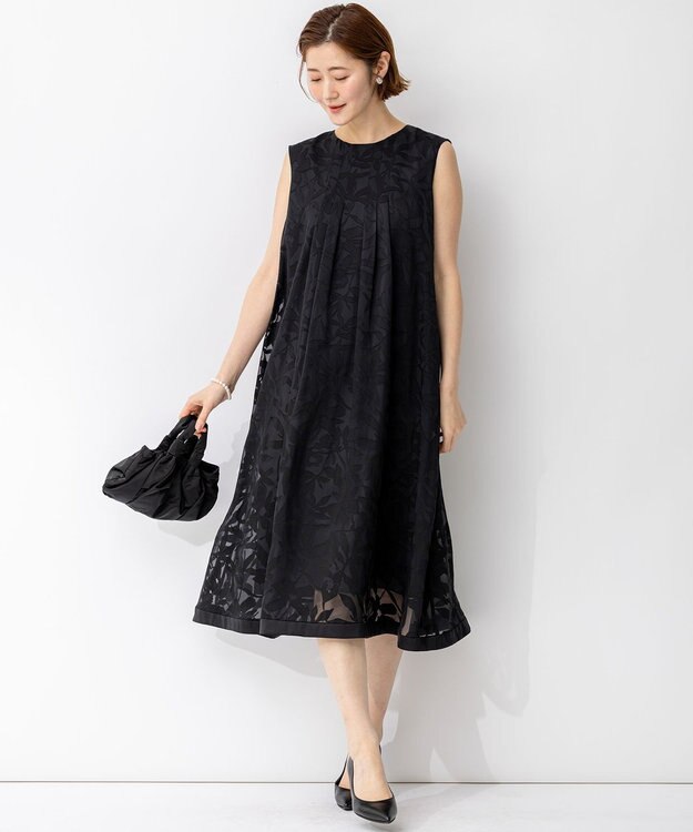 23区 L 【APPLAUDIR】シャドウフラワーオパール ドレス ブラック系