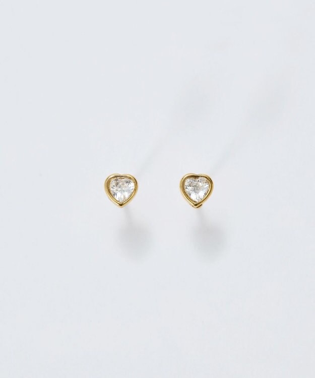 Phoebe 【金属アレルギー対応】ジュエルハートピアス　ゴールド/サージカルステンレス ゴールド