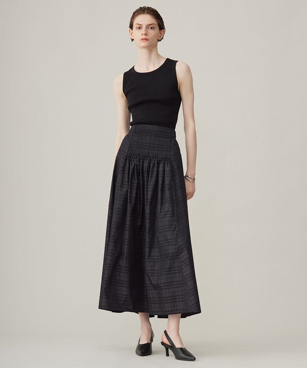 ICB L 【洗える】 コットンリヨセルスムース ノースリーブインナー ブラック系