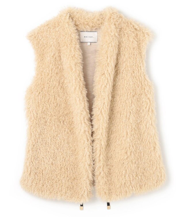 BEIGE， PUY / フェイクファーベスト Beige