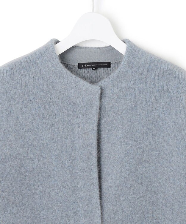 23区 S 【見上愛さん着用】ラクーンブレンドダブルフェイス ニット アウター スカイブルー系