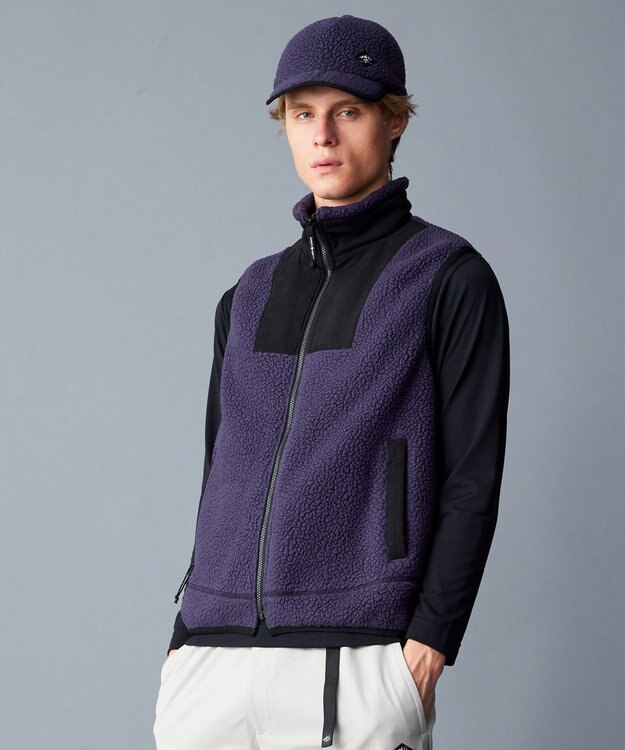 JOSEPH ABBOUD MOUNTAIN 【Eco素材/ライナードッキング対応】ポーラテック ボアフリース ベスト パープル系