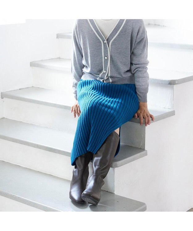 Riz raffinee <Riz raffinee>スクエアトゥプレーンロングブーツ ダークブラウン