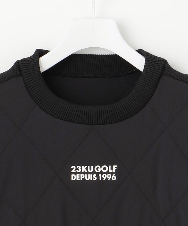 23区GOLF 【MEN】中綿キルトプルオーバー ブラック系
