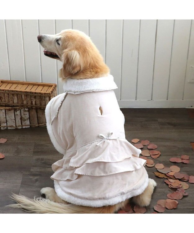 PET PARADISE ペットパラダイス フリルポンチョ 《ホワイト》  中型犬 大型犬 ホワイト