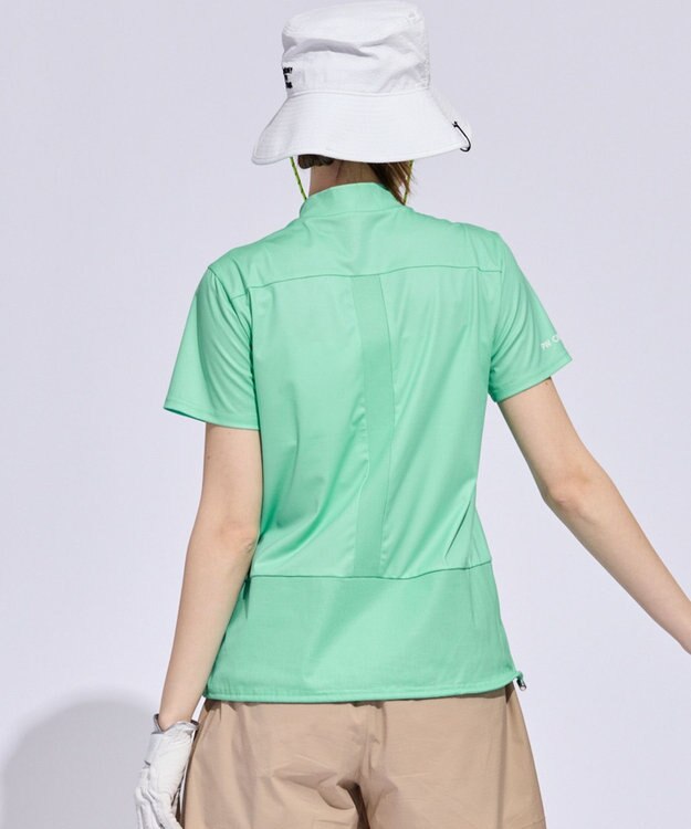 PW CIRCULUS 【WOMEN】SEA TURTLE メッシュコンビモックネックT ゴルフウェア レディース ピーコックグリーン系