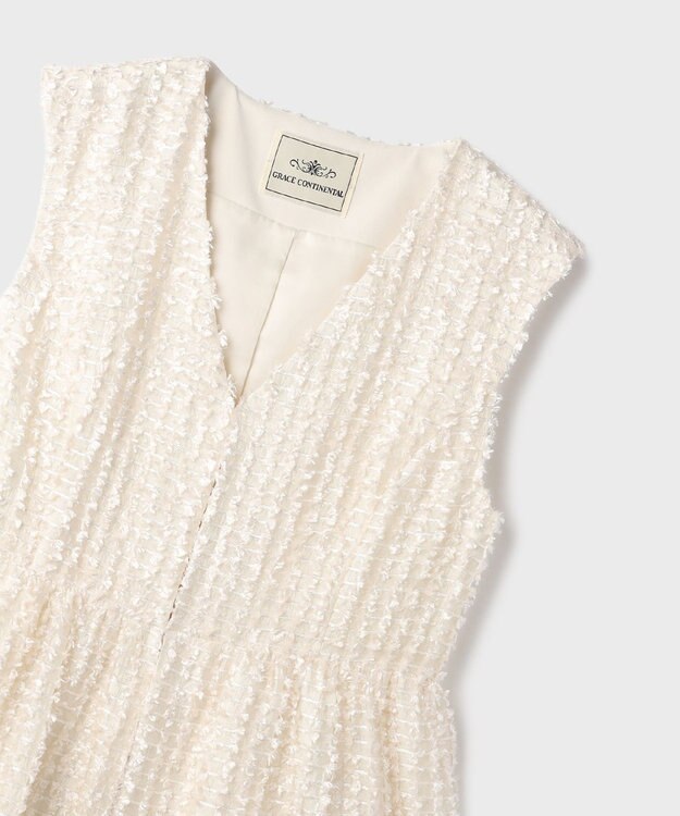 GRACE CONTINENTAL カットジャガードペプラムジレ キナリ