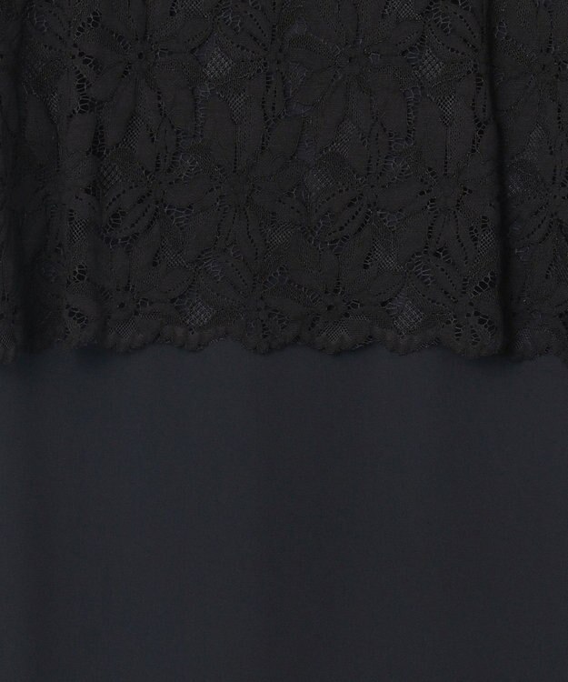 自由区 L 【17号サイズまで展開・カタログ掲載】トリアセダブルクロスレース ワンピース ネイビー