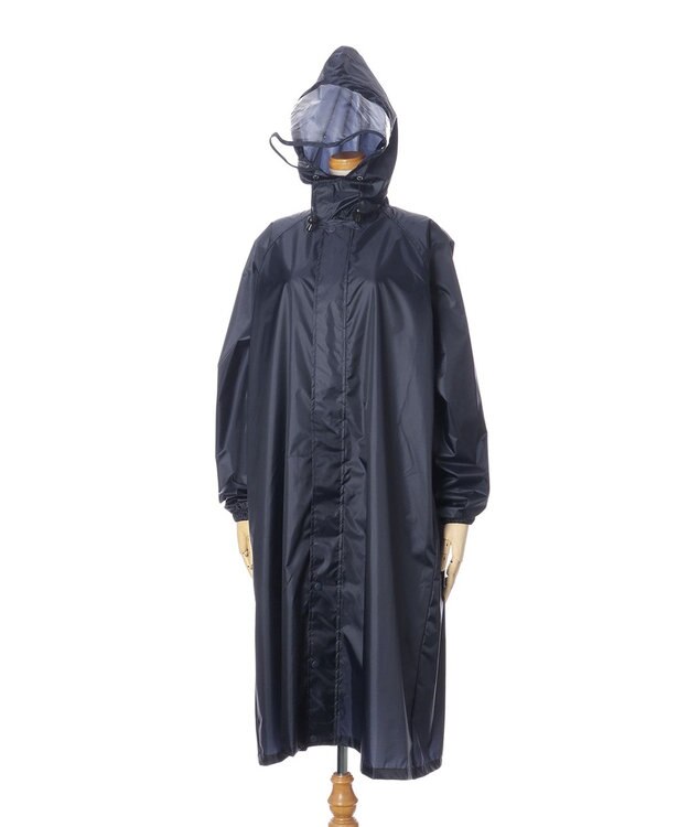 MOONBAT FLAT PURE サイクルコート 無地 自転車 リュック対応 ユニセックス 収納袋付き Mサイズ ディープブルー