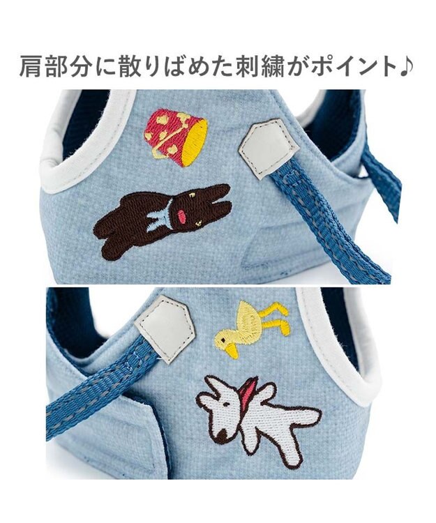 PET PARADISE リサとガスパール 刺繍 ベストハーネス ３Ｓ ブルー