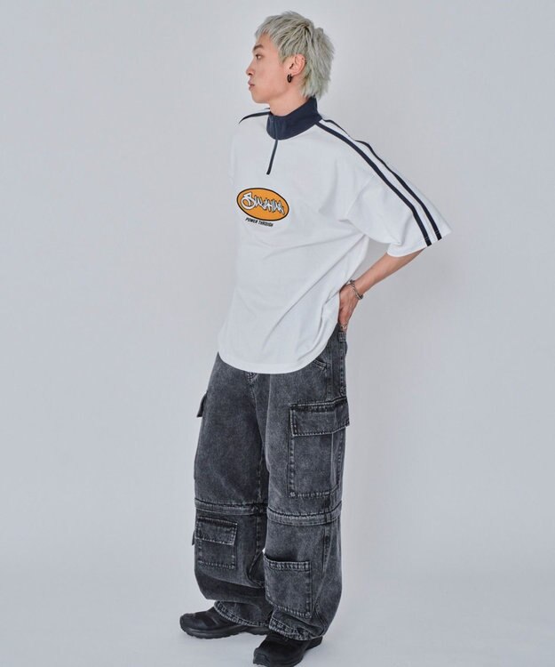 WEGO 【ユニセックス着用ITEM/MLサイズ展開】ヘビーウェイトハーフジップT（SS） ホワイト