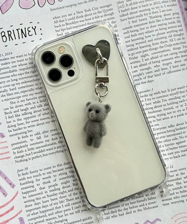 WEGO フロッキーくまキーホルダー グレー