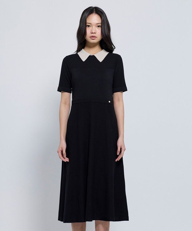 TOCCA 【WEB限定】HONEYCOMB MESH KNIT ニットドレス ブラック系