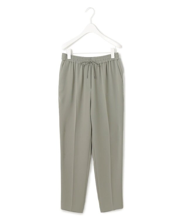 ICB 【UVカット・防シワ・洗える】ライトダブルクロス ドロストパンツ スモークグレー系