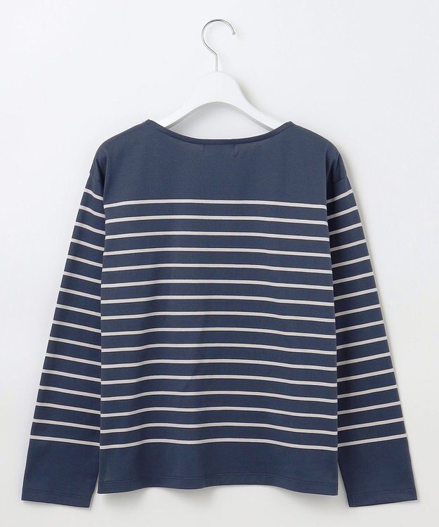 J.PRESS LADIES バスクボーダー カットソー ブルーグレー×グレージュ