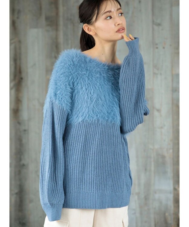 Green Parks ・Ｐｅｔｉｔ　Ｆｌｅｕｒ　シャギーキリカエニット Blue