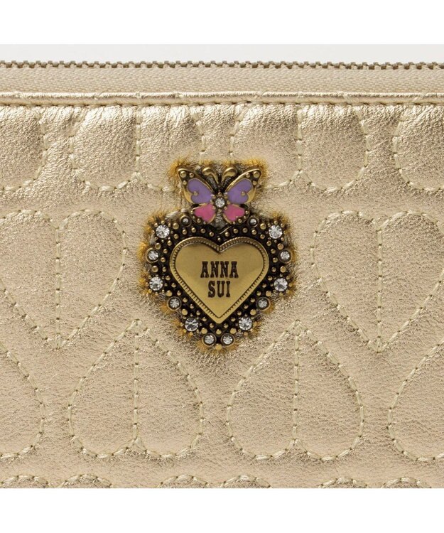 ANNA SUI ドリーミー Lファスナー長財布 ゴールド
