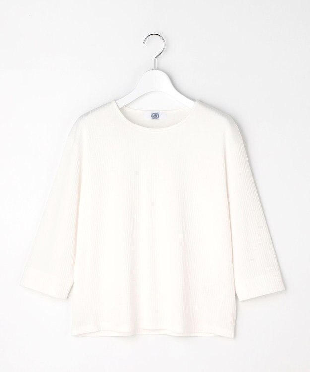 J.PRESS LADIES L 針抜きフライス クルーネック カットソー ホワイト系