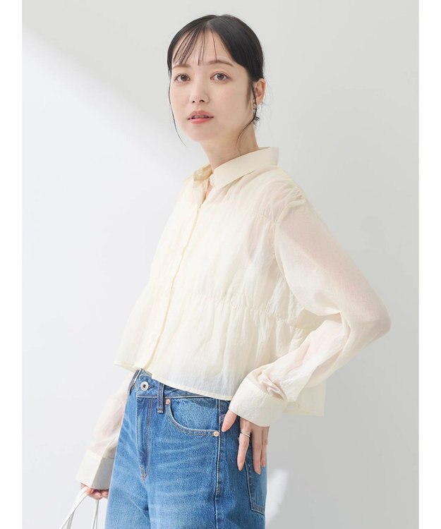 earth music&ecology シャーリングシャツ Ivory