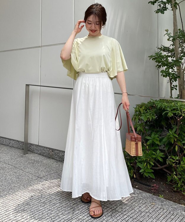UNFILO 【イージーケア】コットンシフォンスカート ホワイト系