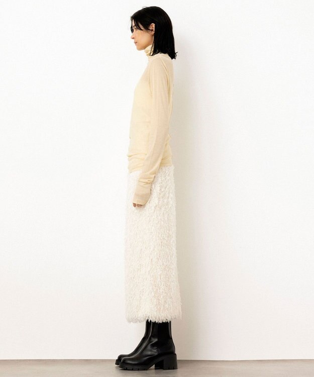 NAVE 【Nave・洗える】フェザーフリンジ スカート アイボリー系