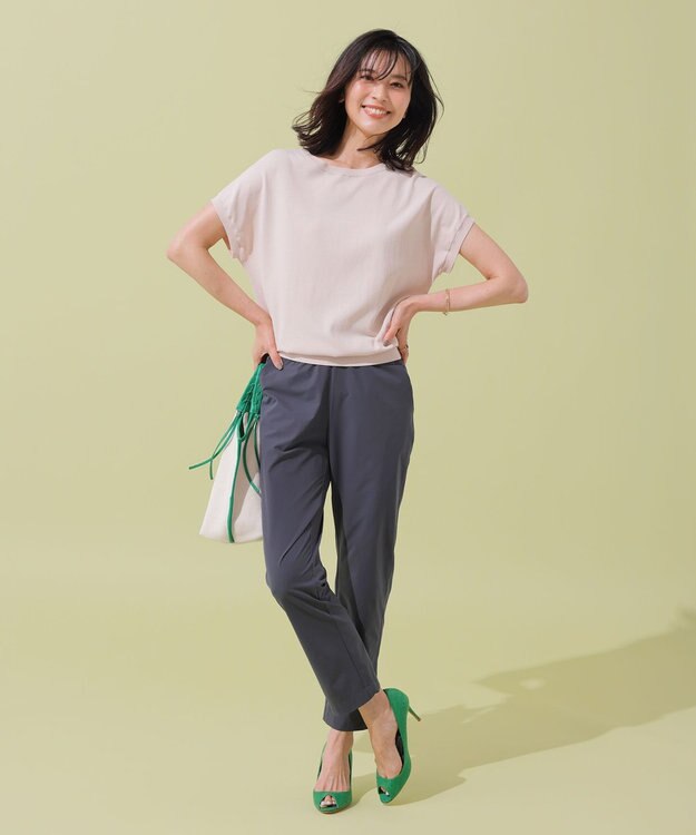 UNFILO L 【接触冷感/UVケア/抗菌防臭】スゴ機能 コンパクトニットT ピンク