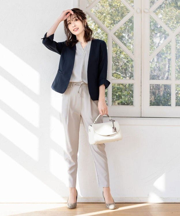 Tiaclasse 【洗える】幅広く活躍が期待できるドロストパンツ グレー