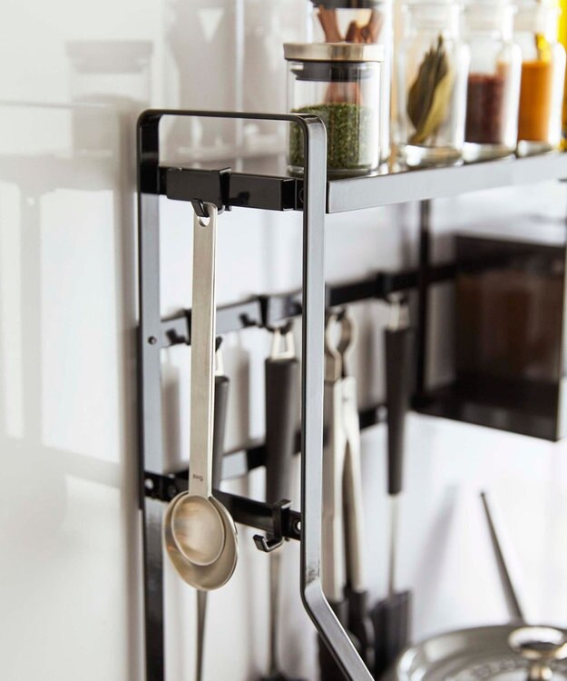 tower コンロサイドラック タワー ブラック ブラック