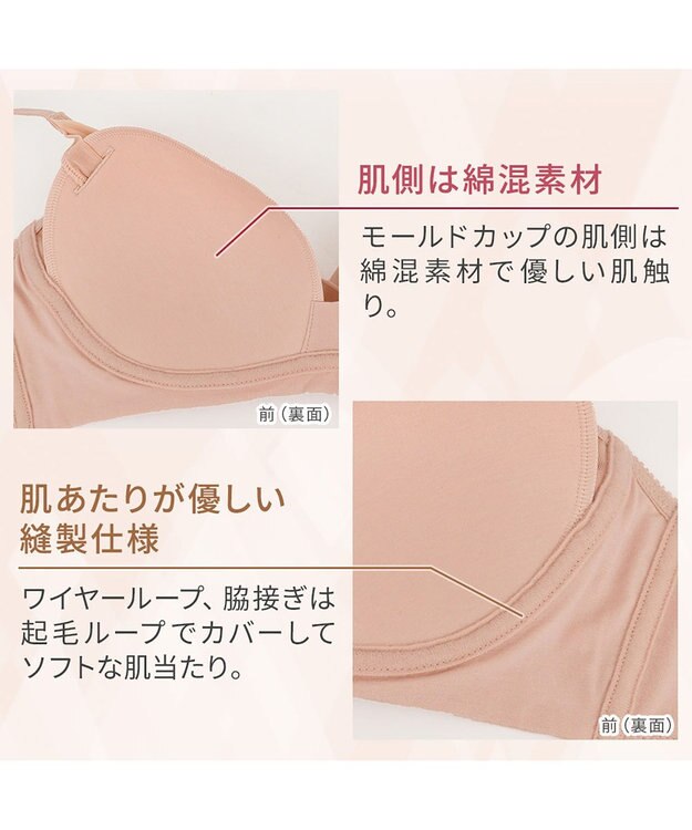 BRADELIS New York 【BRADELIS NewYork peace】すっきり楽ちん綿混ブラ 接触冷感 速乾機能で快適なノンワイヤー補整ブラ ブラック