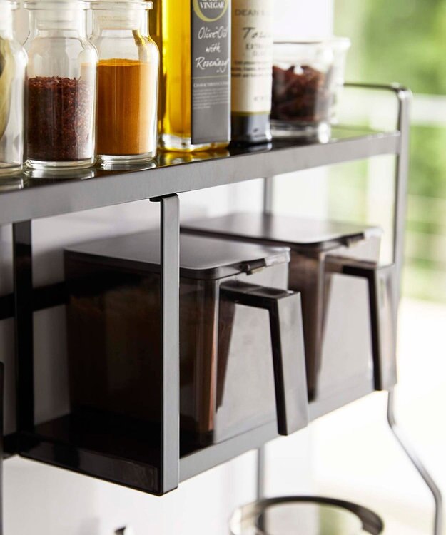 tower コンロサイドラック タワー ブラック ブラック