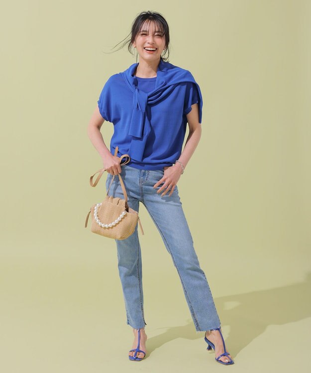 UNFILO L 【接触冷感/UVケア/抗菌防臭】スゴ機能 コンパクトニットT ブルー