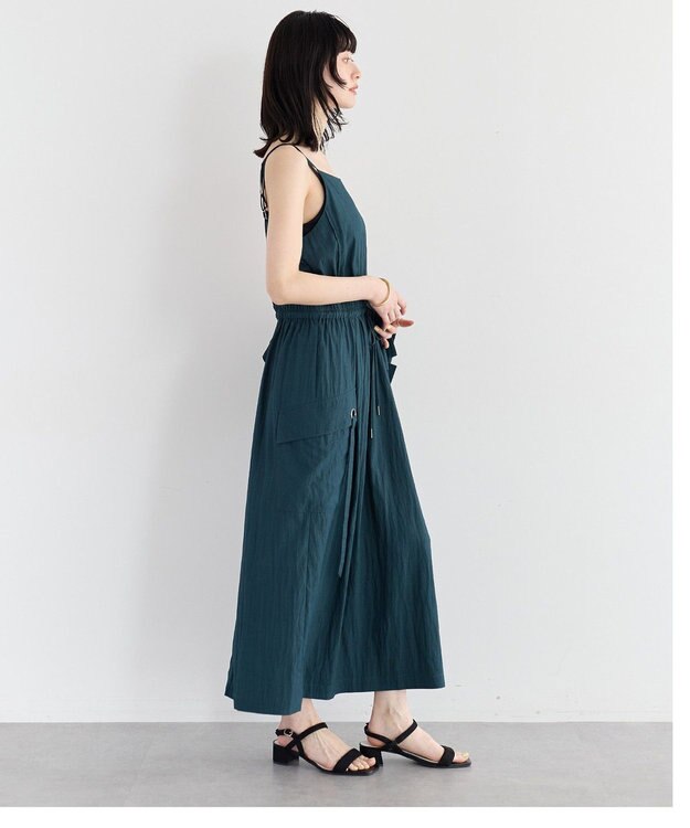 YECCA VECCA 【UVカット/遮熱/接触冷感】COOLカーゴキャミワンピース Blue Green