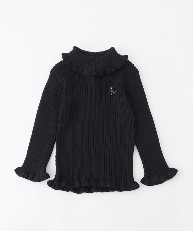 組曲 KIDS 【80-100cm】リブ ニット ブラック系