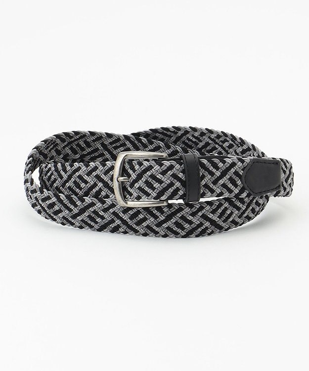 JOSEPH ABBOUD 【キングサイズ・伸びる】ライトミックスメッシュベルト ブラック系